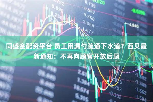 同盛金配资平台 员工用漏勺疏通下水道?西贝最新通知:不再向顾客开放后厨