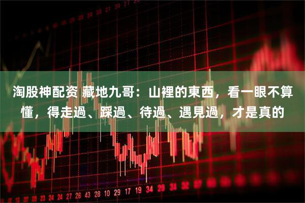 淘股神配资 藏地九哥：山裡的東西，看一眼不算懂，得走過、踩過、待過、遇見過，才是真的