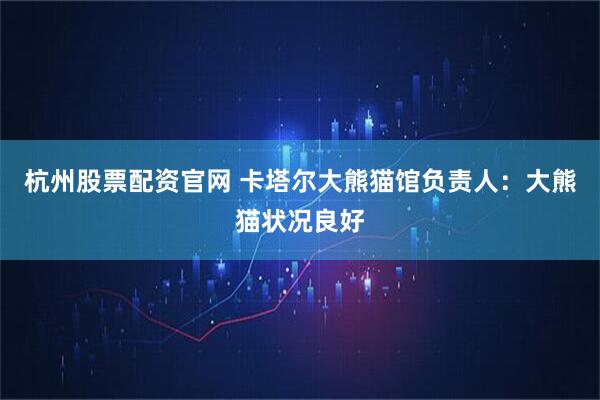 杭州股票配资官网 卡塔尔大熊猫馆负责人：大熊猫状况良好